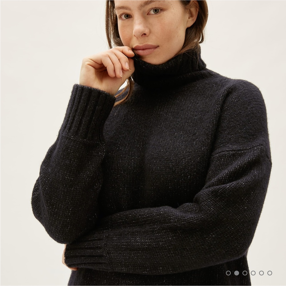 Everlane Cloud Turtleneck in Charcoal, size M